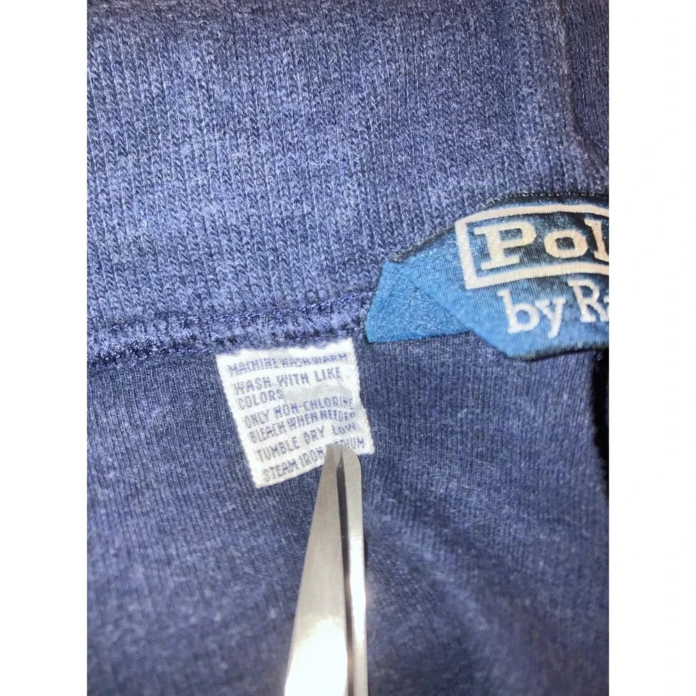 VTG Polo Ralph Lauren Pants Men's XXL Tapered Drawstring Pony Logo Navy‎ Blue